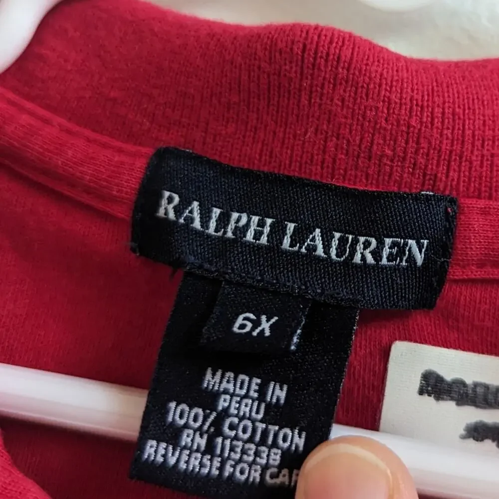 Vtg Ralph Lauren Polo Dress Girls 6x Red Classic Preppy